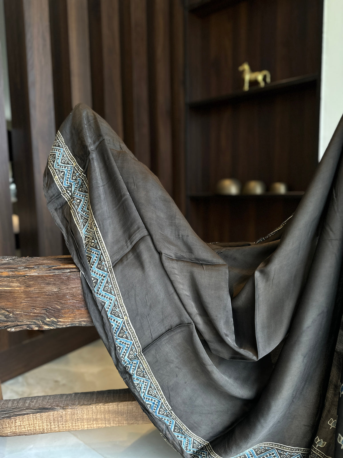 Elephant Grey Pure Modal Silk Saree