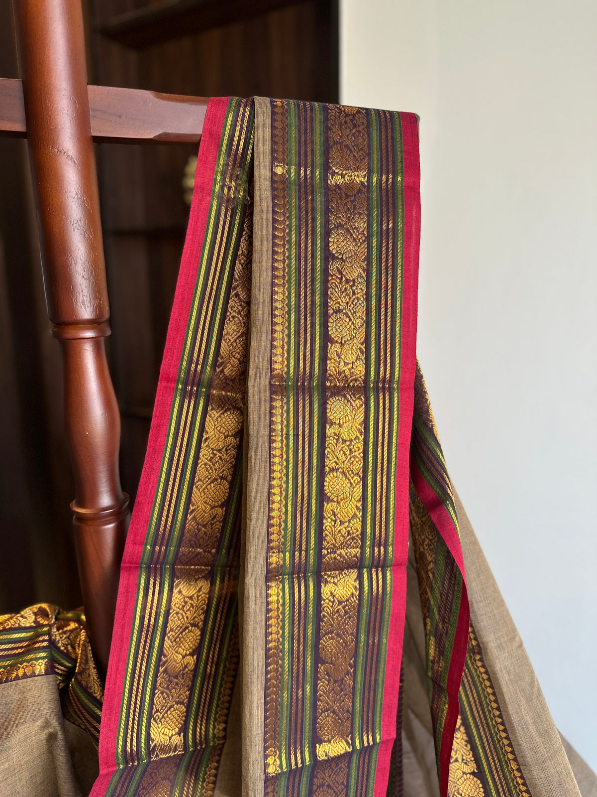 Kanchi Cotton Saree with beautiful zari border