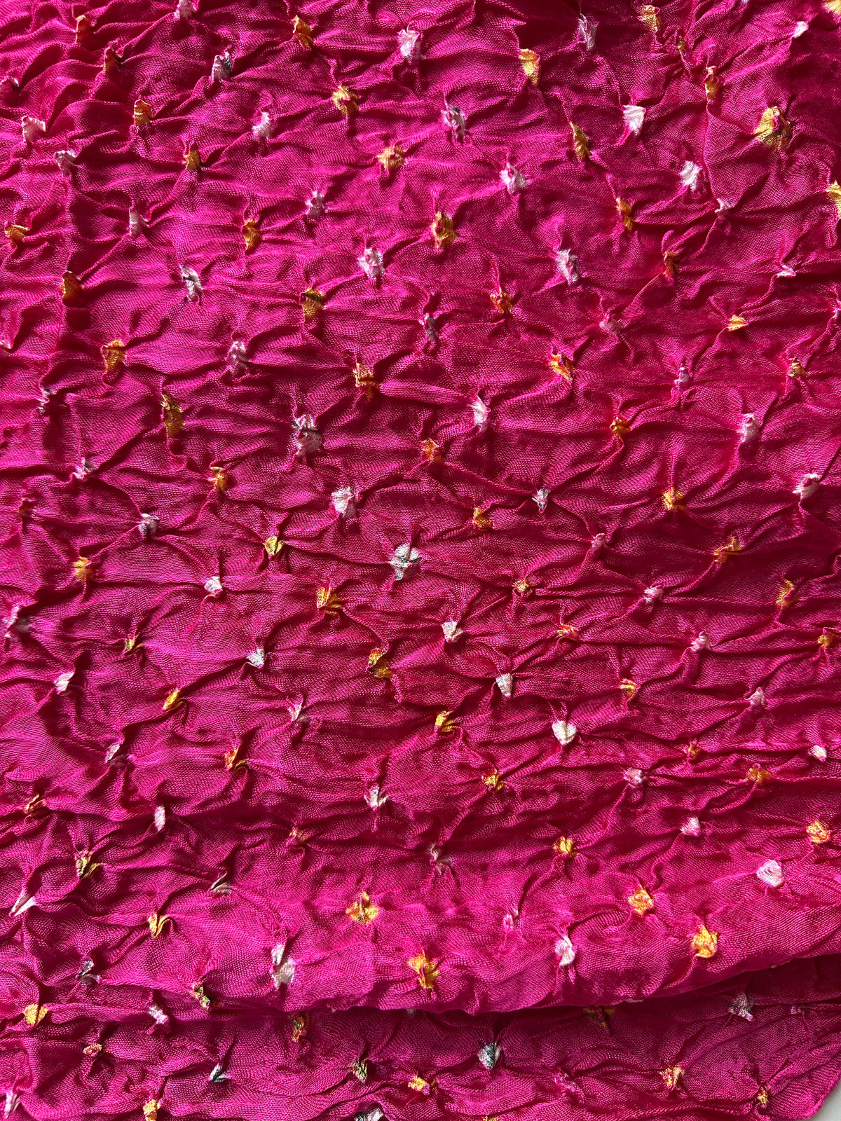 Rani Pink Bandhini Pure Modal Silk Saree