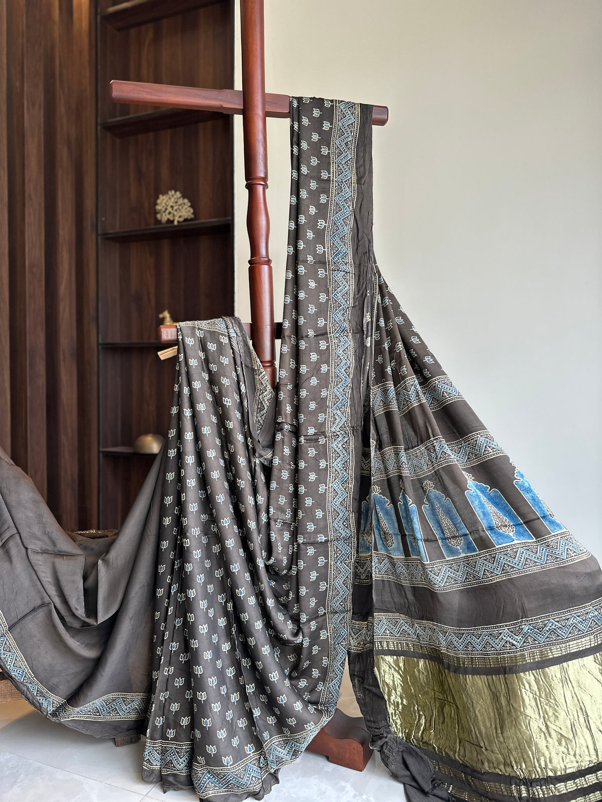 Elephant Grey Pure Modal Silk Saree