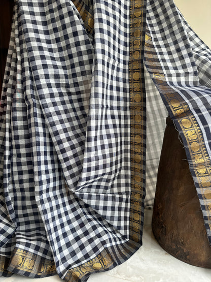 Timeless Checks Authentic Cotton Saree