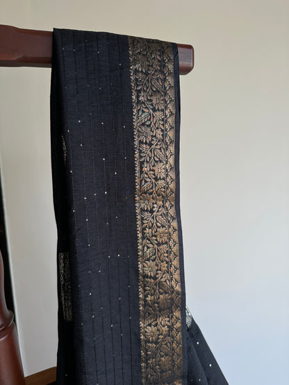 Georgette Polka all over Sequence Saree