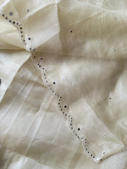 Handwork Mirror Pure Kota Saree