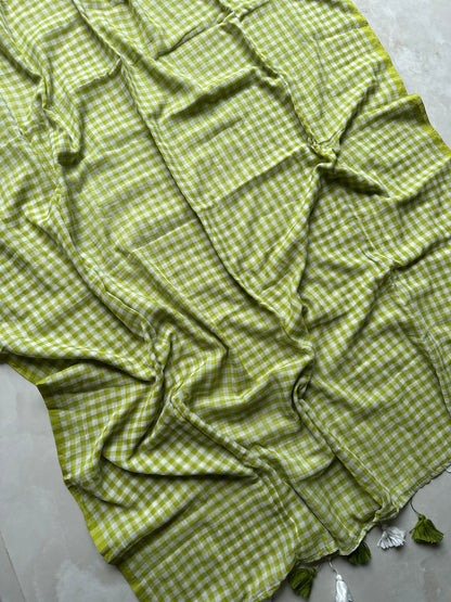 Green Gangam Authentic Mul Cotton Saree