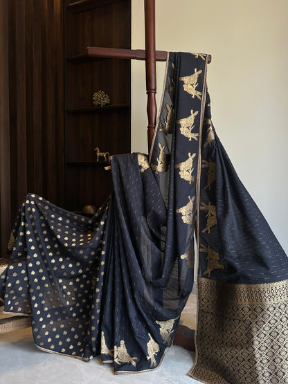 Georgette Owl Motif Saree