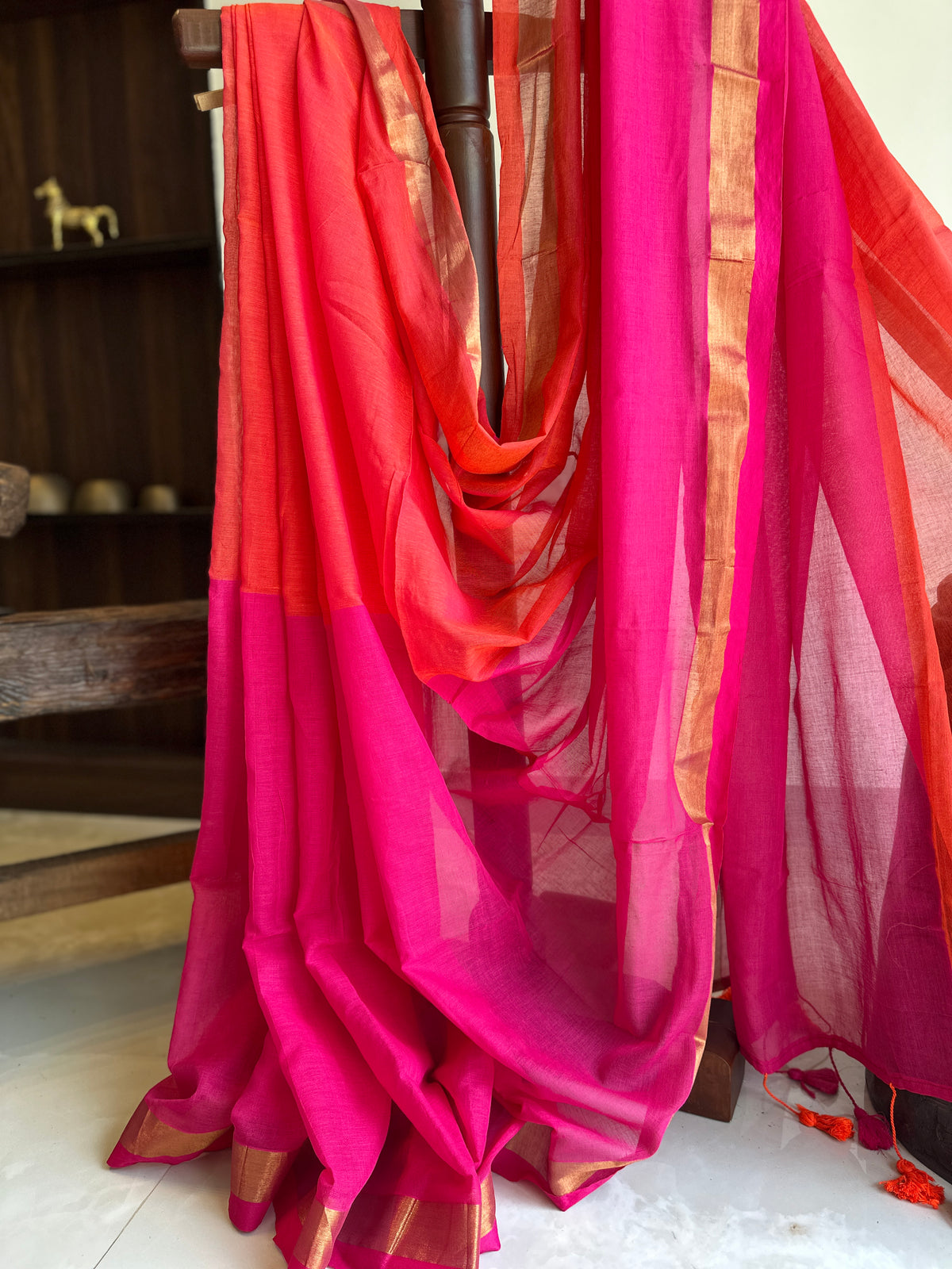 Bollywood hues Authentic Mul Cotton Saree