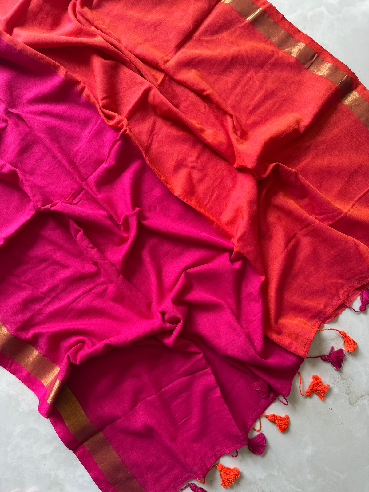 Bollywood hues Authentic Mul Cotton Saree