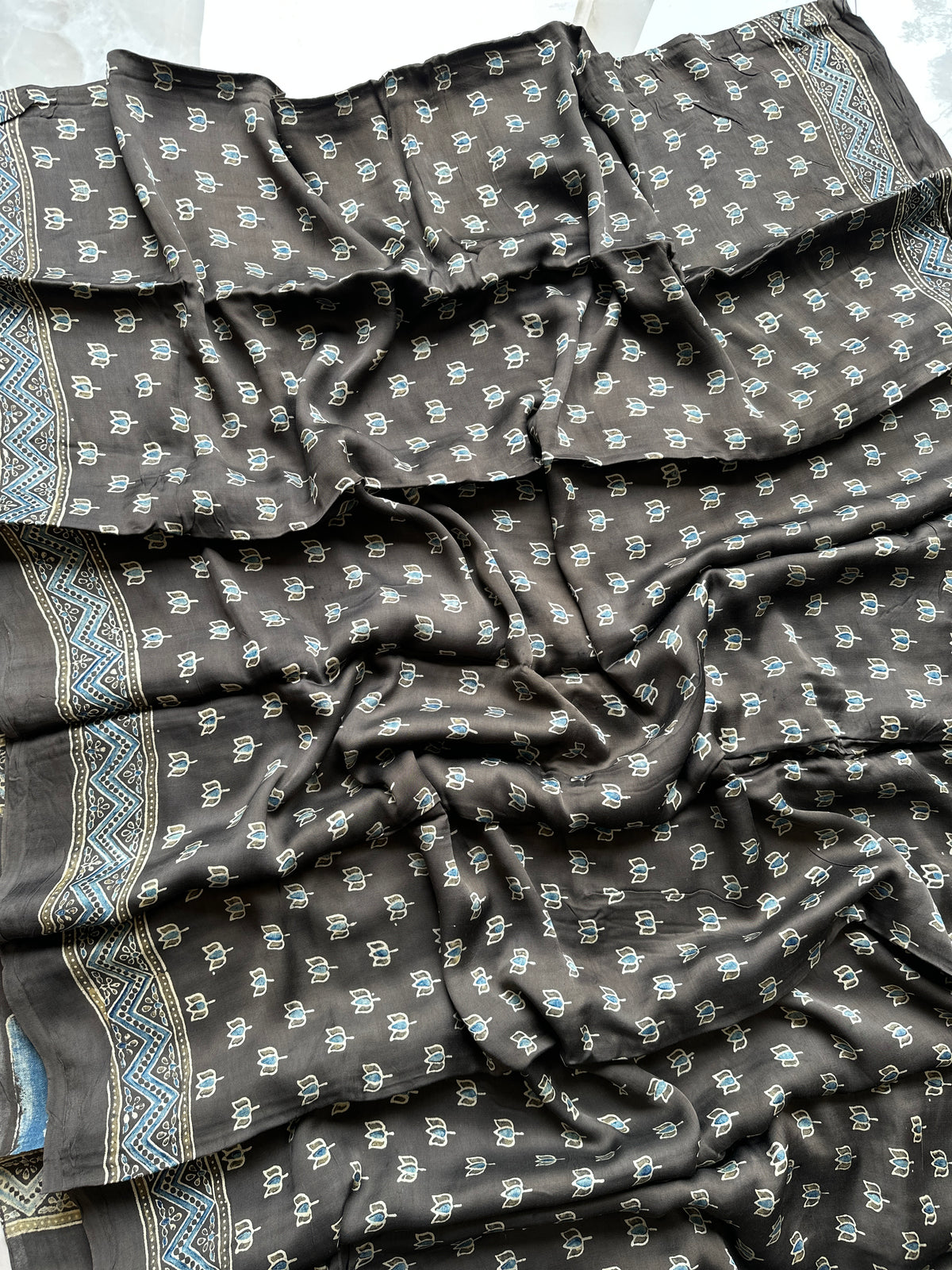 Elephant Grey Pure Modal Silk Saree