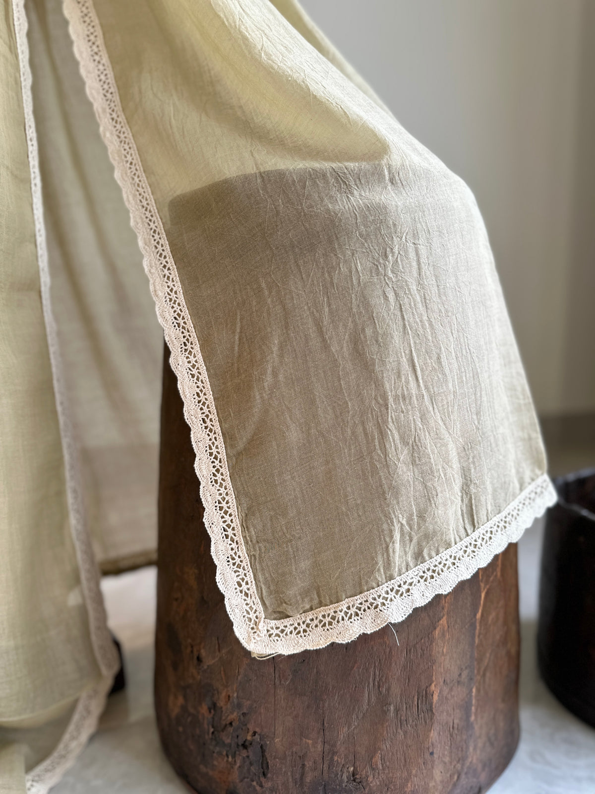 Airy Crochet Lace Border 
Mul Cotton Saree