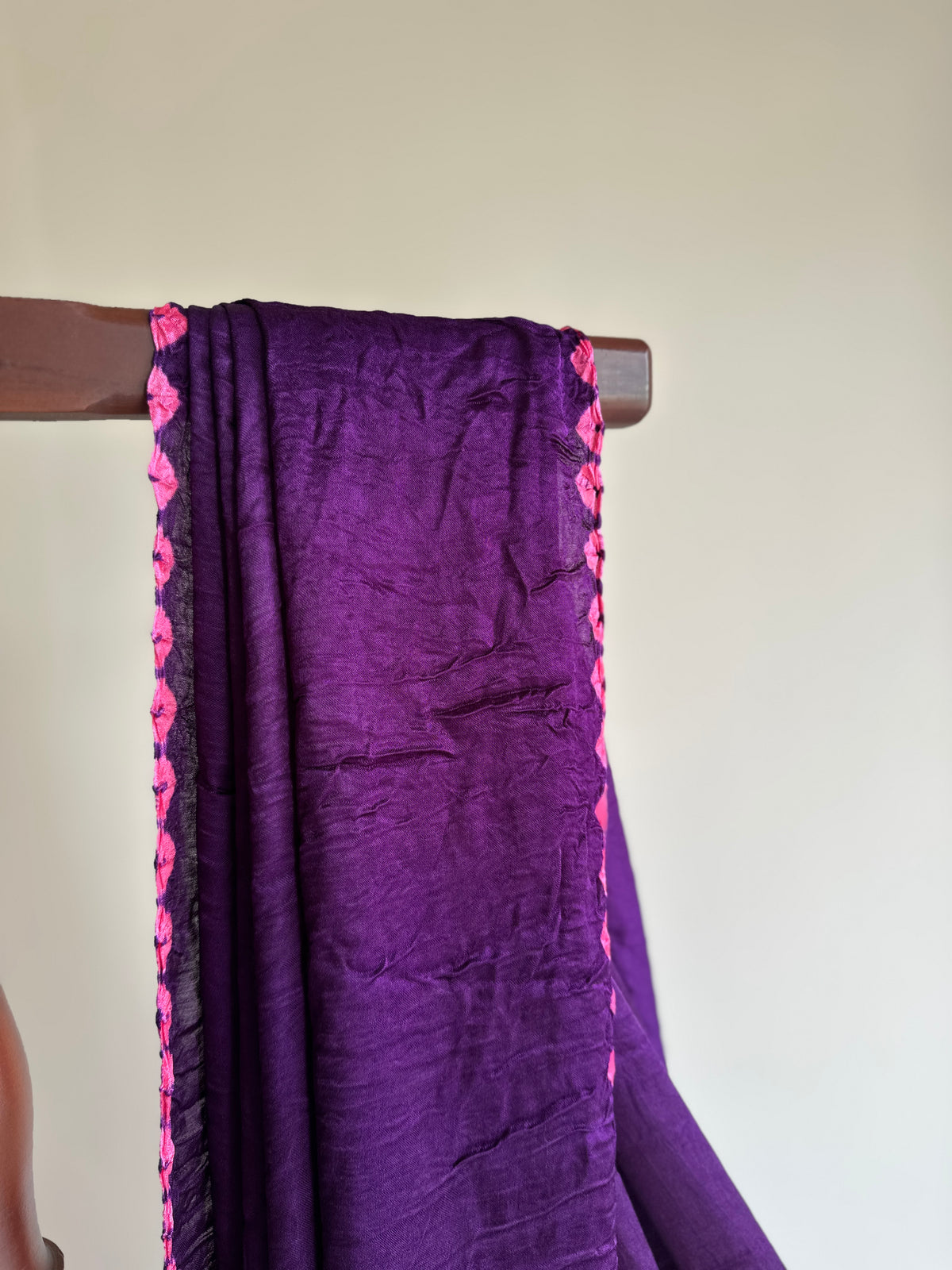 Purple Shibbori Pure Modal Silk Saree