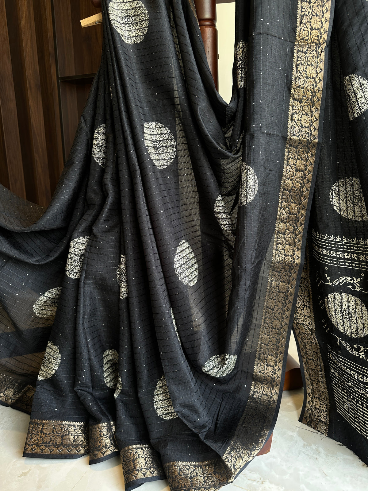 Georgette Polka all over Sequence Saree