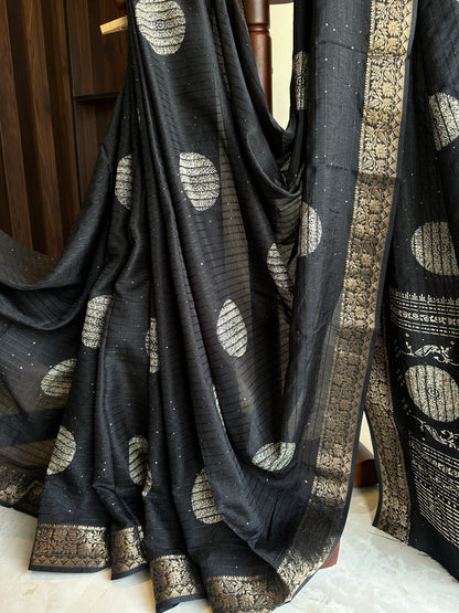 Georgette Polka all over Sequence Saree