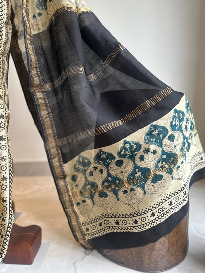 Yellow Polka Silk By Cotton Maheshwari Silk Saree