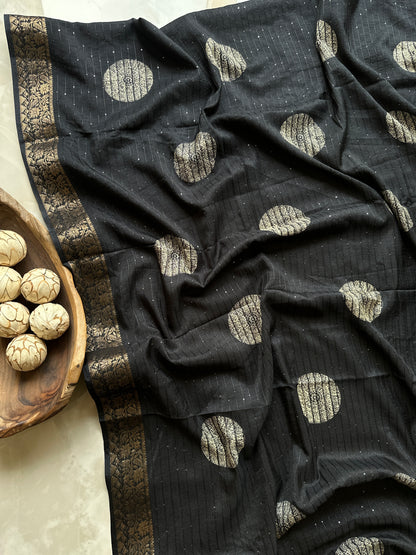 Georgette Polka all over Sequence Saree