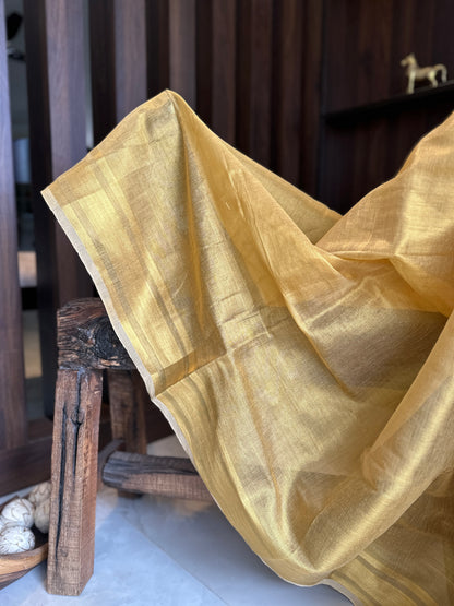 Onam Golden Tissue Authentic Mul Cotton Saree