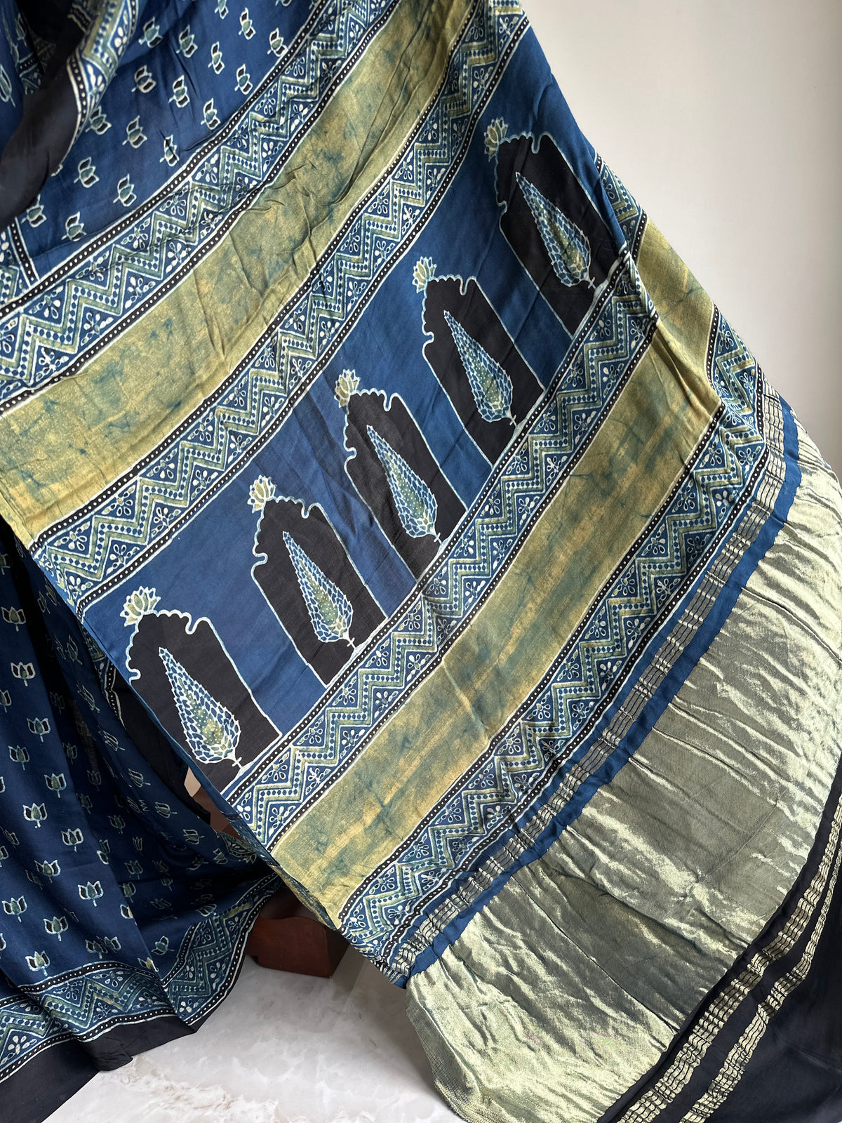 Indigo Pure Modal Silk Saree