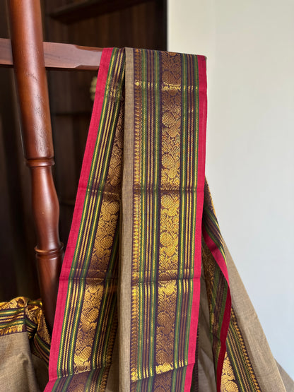 Kanchi Cotton Saree with beautiful zari border