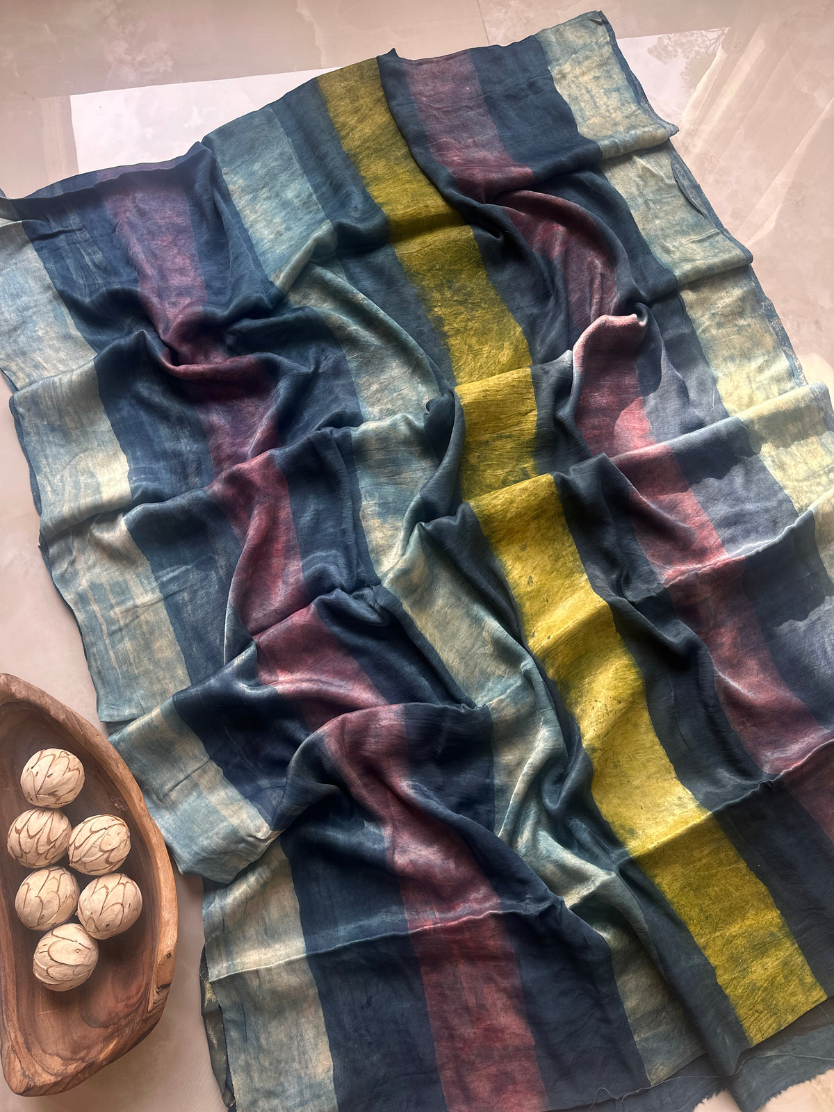 Layered Polka Dot Pure Modal Silk Saree