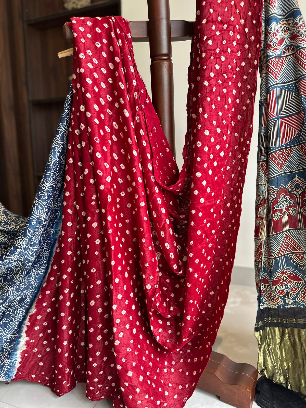 Blood Red Pure Modal Silk Saree