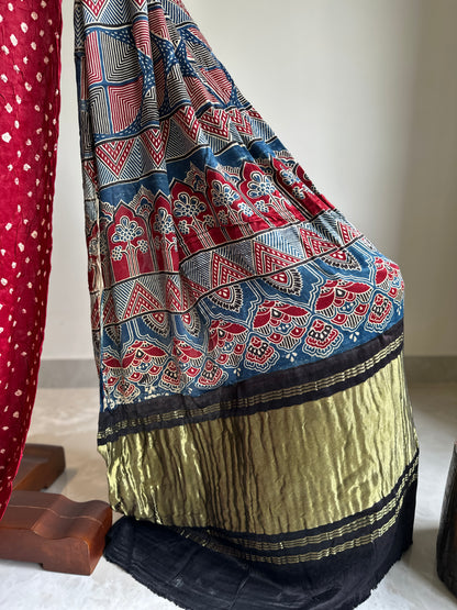 Blood Red Pure Modal Silk Saree