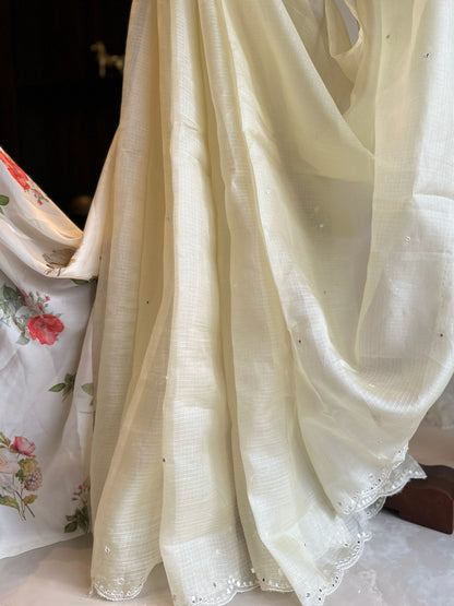 Handwork Mirror Pure Kota Saree
