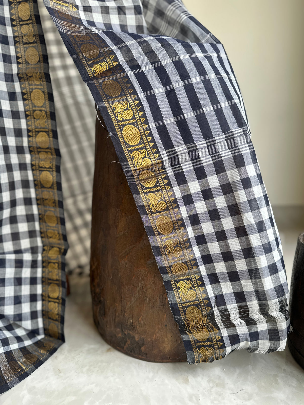 Timeless Checks Authentic Cotton Saree