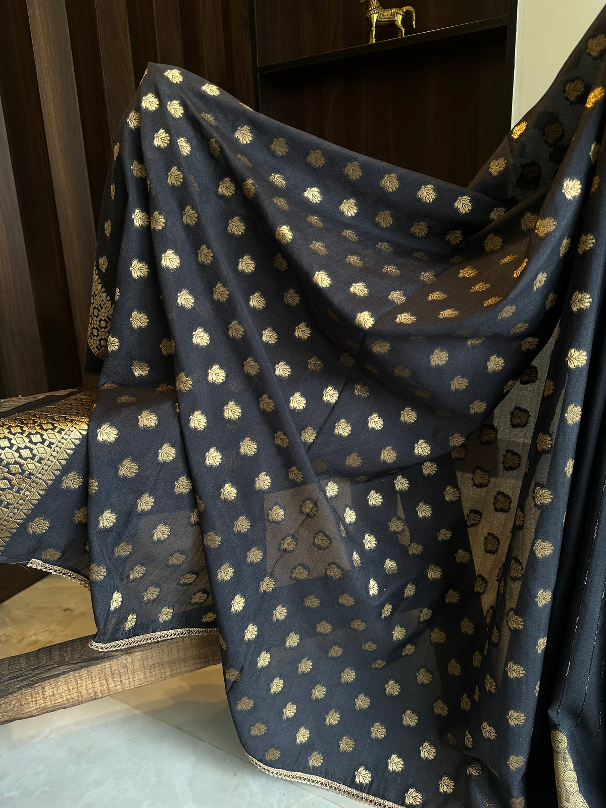 Georgette Owl Motif Saree