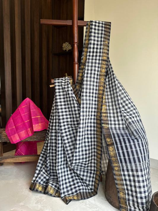 Timeless Checks Authentic Cotton Saree