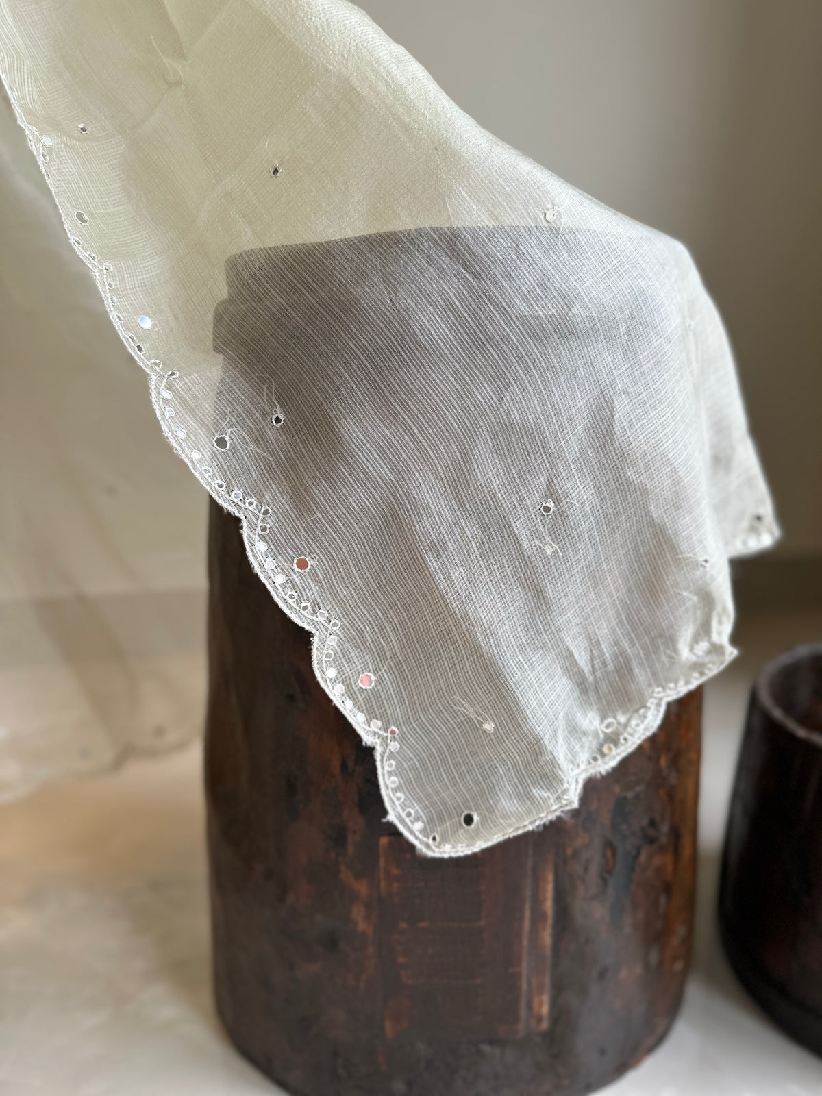 Handwork Mirror Pure Kota Saree
