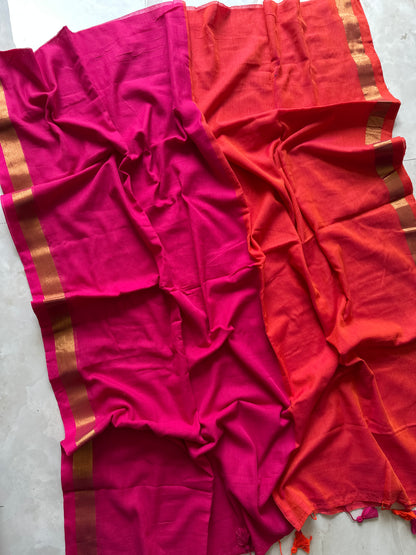 Bollywood hues Authentic Mul Cotton Saree