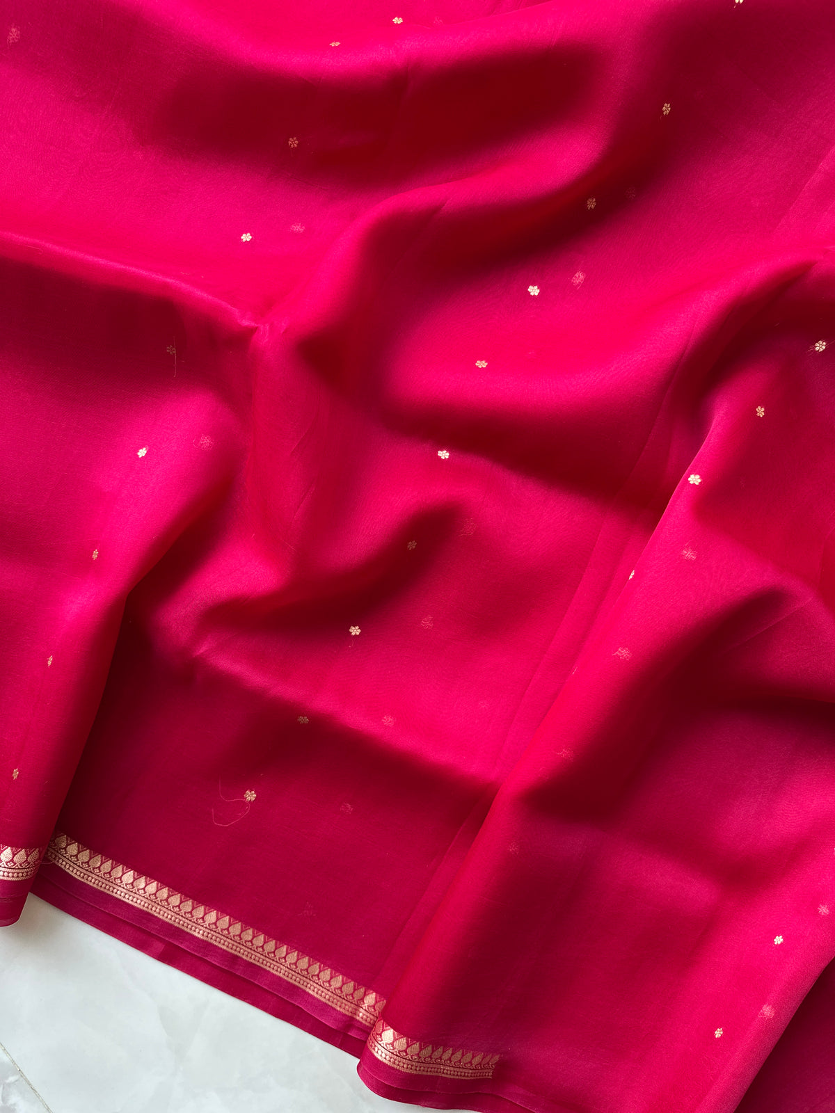 Pink Handwoven Pure Kota Organza Saree